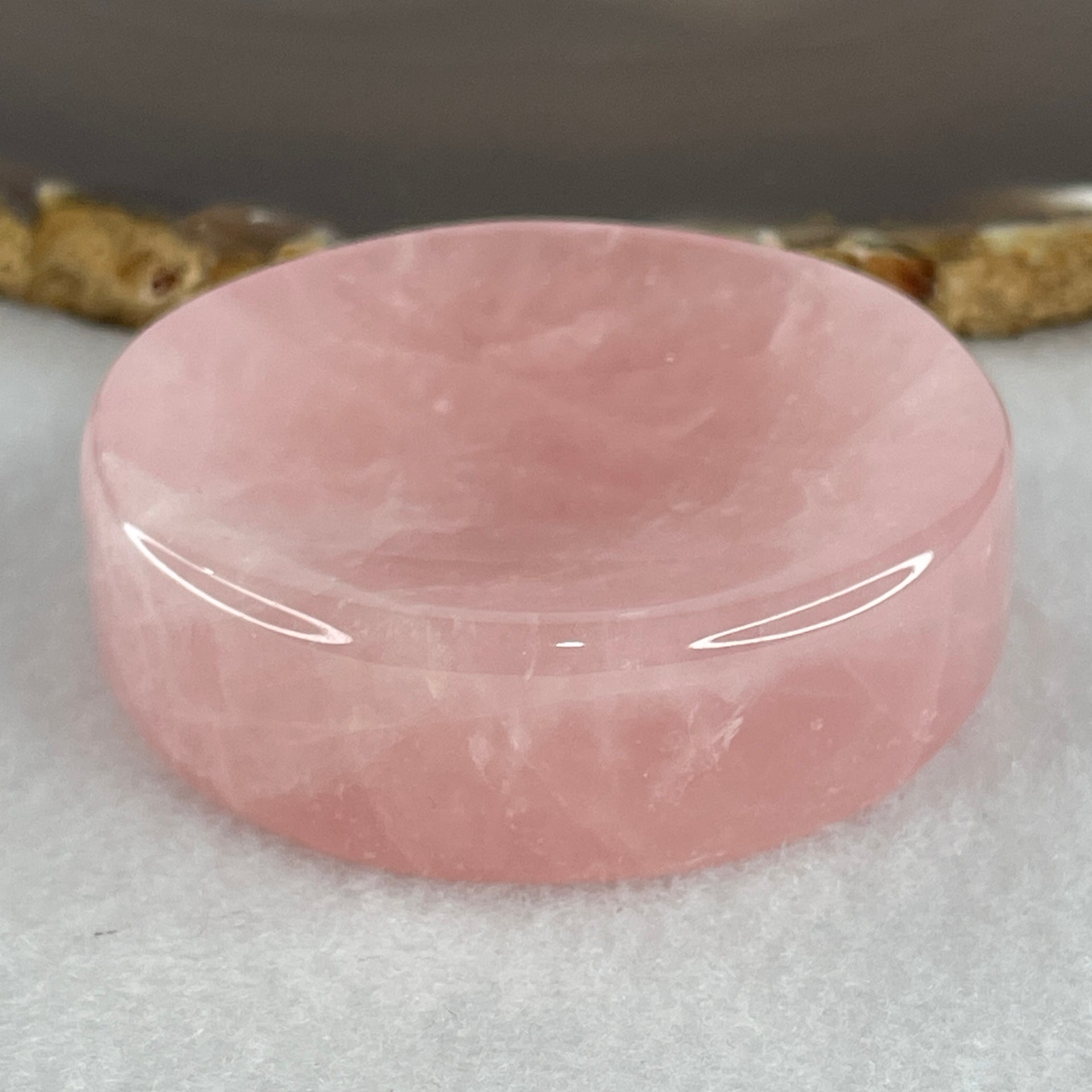 Natural Rose Quartz Plate Display 91.73g 55.3 by 16.4mm - Huangs Jadeite and Jewelry Pte Ltd