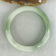 Type A Light Green with Green Patches Jadeite Bangle Internal Diameter 53.8mm 50.57g 12.3 by 7.9mm (Internal Lines) - Huangs Jadeite and Jewelry Pte Ltd