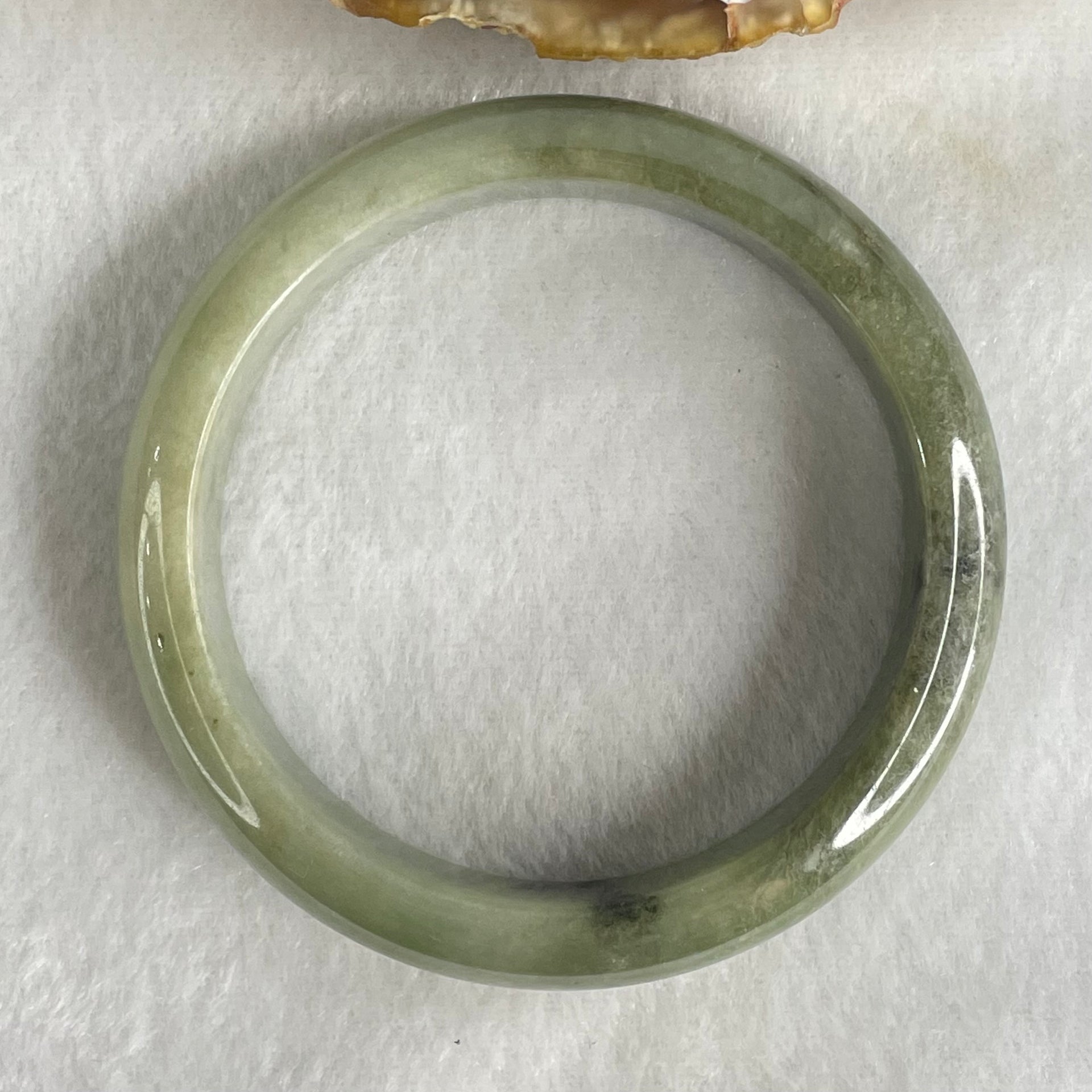 Type A Light to Dark Green Jadeite Bangle 56.80g Inner Diameter 55.7mm 14.2 by 7.8mm (Slight Internal Line) - Huangs Jadeite and Jewelry Pte Ltd