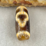 Natural Powerful Tibetan Old Oily Double Bodhi Tree Dzi Bead Heavenly Master (Tian Zhu) 菩提树天珠 3.35g 26.9 by 9.6mm - Huangs Jadeite and Jewelry Pte Ltd