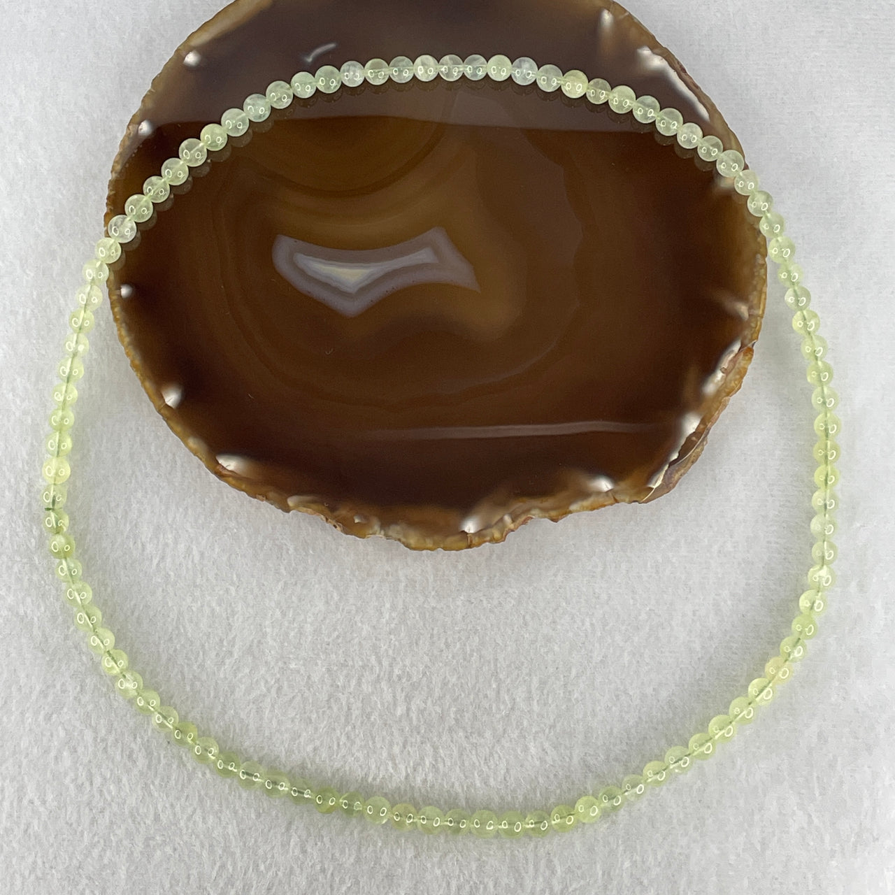 Good Grade Natural Green Prehnite Beads Necklace | 6.5mm Stone of Unconditional Love Strand (35.85g | 56cm Strand Length | 95 Beads)