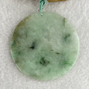 Natural Type A Green with Brownish and Dark Green Piao Hua Jadeite Round Wu Shi Pai Pendant 29.12g 54.2 by 3.1mm - Huangs Jadeite and Jewelry Pte Ltd