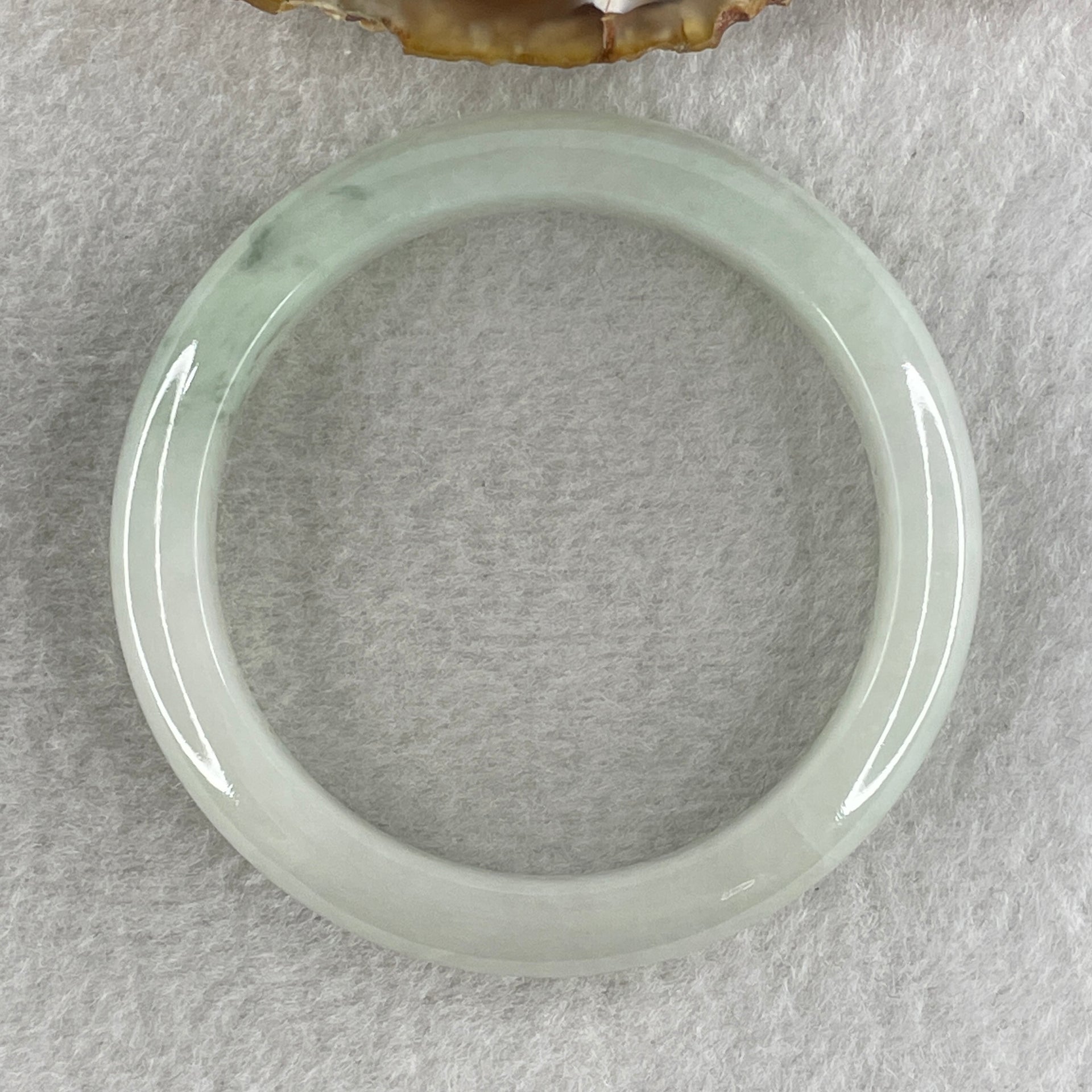 Certified Type A Light Green with Green Piao Hua Jadeite Bangle Internal Diameter 50.6mm 40.98g 11.2 by 7.6mm (Close to Perfect ) - Huangs Jadeite and Jewelry Pte Ltd
