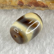Natural Powerful Tibetan Old Oily Agate Tiger Tooth Daluo Dzi Bead Heavenly Master (Tian Zhu) 虎呀天诛 2.30g 13.1 by 10.1mm - Huangs Jadeite and Jewelry Pte Ltd