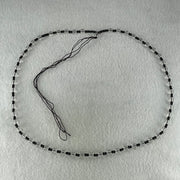 Clear Liuli with Black Onyx Beads Necklace 19.97g 56cm 6.4mm 55Beads - Huangs Jadeite and Jewelry Pte Ltd