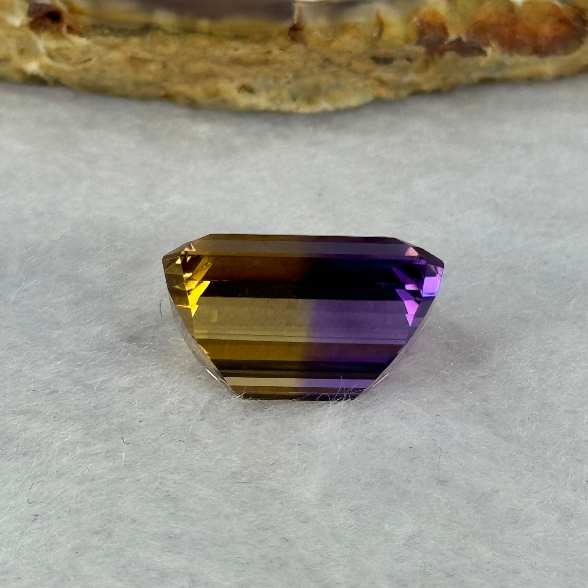 Natural Faceted Ametrine in Emerald Cut 19.16ct 18.0 by 13.5 by 10.4mm - Huangs Jadeite and Jewelry Pte Ltd