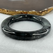 Type A Slightly Translucent to Opaque Wuji Black and Green Jadeite Bangle Internal Diameter 56.0mm 89.69g 12.5 by 13.0mm (Very Slight Internal Lines) - Huangs Jadeite and Jewelry Pte Ltd