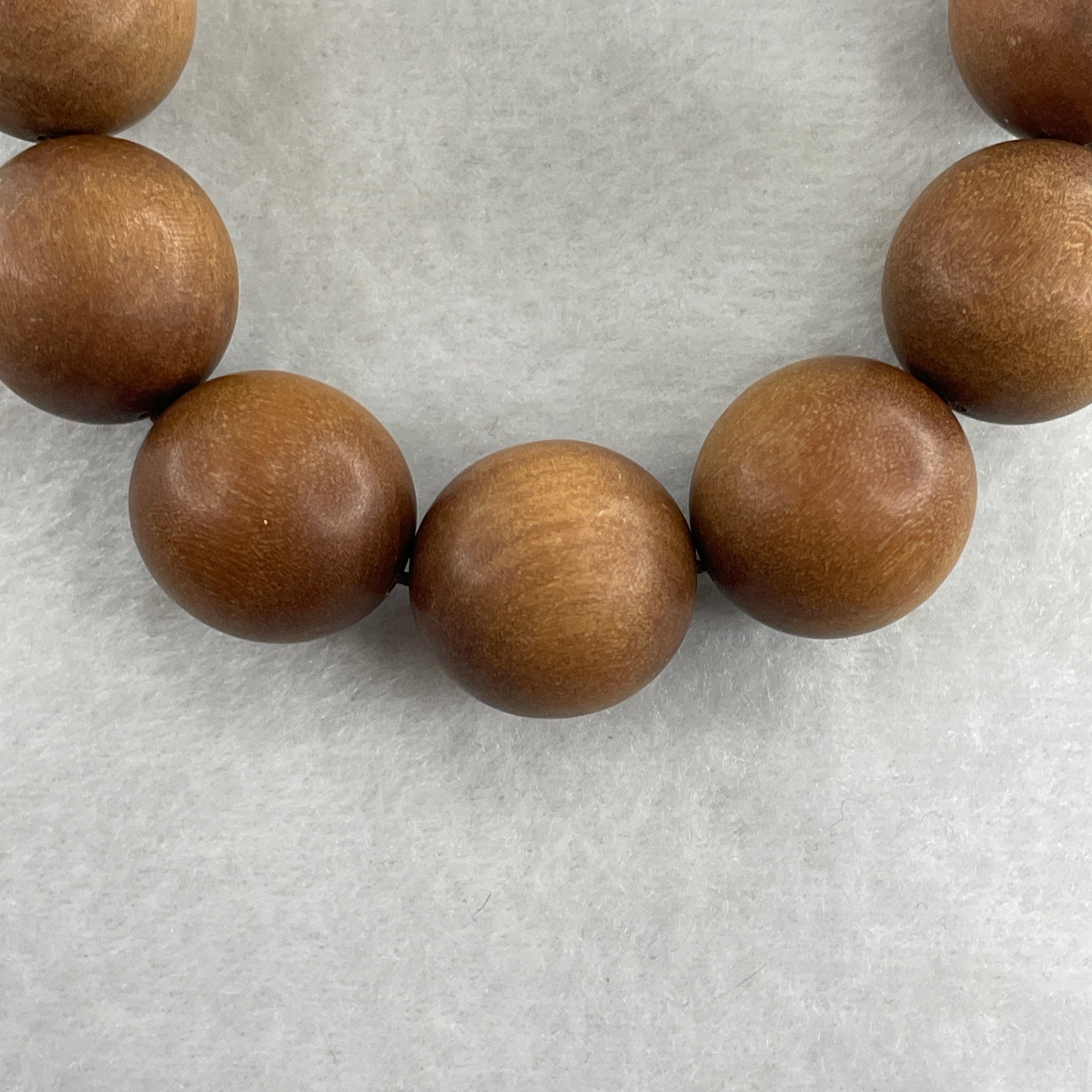 Certified Natural Sandalwood Beads Bracelet 52.14g 18cm 19.8mm 12Beads - Huangs Jadeite and Jewelry Pte Ltd