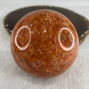 Natural Orange Calcite Ball with Clear Acrylic Display 545.43g 72.0 by 91.0mm - Huangs Jadeite and Jewelry Pte Ltd