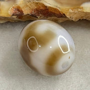 Natural Powerful Tibetan Old Oily Agate 3 Eyes Dzi Bead Heavenly Master (Tian Zhu) 三眼天诛 2.90g 14.1 by 12.1mm - Huangs Jadeite and Jewelry Pte Ltd