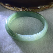 Natural Type A Jelly Full Green Jadeite Oval Bangle 31.63g Inner Diameter 54.9mm 11.6 by 5.6mm (Slight Internal Lines) - Huangs Jadeite and Jewelry Pte Ltd