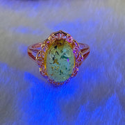 Natural Yellow Amber in S925 Rose Gold Color Ring 2.45g 13.0 by 8.7 by 6.0mm - Huangs Jadeite and Jewelry Pte Ltd