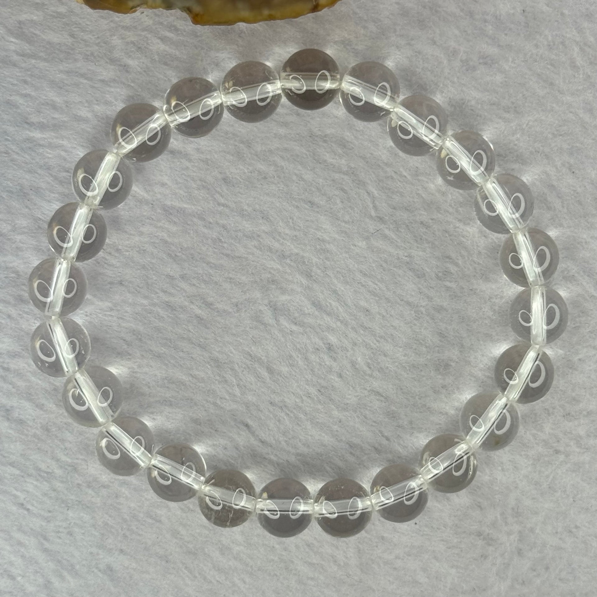 Natural Clear Quartz Bracelet 天然白水晶手链 18.71g 16.5cm 8.4mm 24 Beads - Huangs Jadeite and Jewelry Pte Ltd
