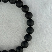 Natural Dark Matt Black Amber Beads Bracelet 天然大黑天翁琥珀手链 7.30g 16cm 8.4mm 23 Beads - Huangs Jadeite and Jewelry Pte Ltd