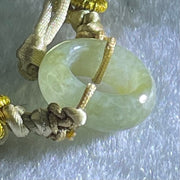 Type A Blueish Green with Brown Jadeite Ping An Kou String Bracelet 2.98g 15.2 by 5.7mm - Huangs Jadeite and Jewelry Pte Ltd