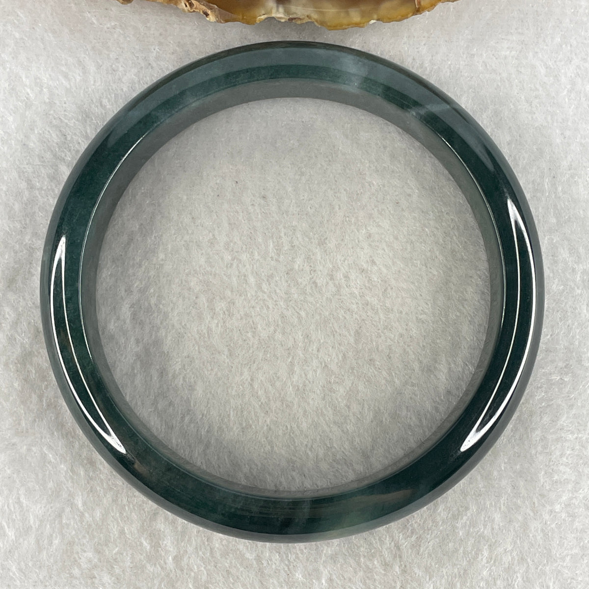 Certified Natural Type A Dark Blueish Green Jadeite Bangle | 61.1mm Inner Diameter (56.03g 12.9x7.4mm | Perfect | Emotional Wisdom, Abundance & Sovereign Energy Shield) - Huangs Jadeite and Jewelry Pte Ltd