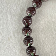 Good Grade Natural Red Phantom Quartz Beads Bracelet 18.77g 15.5cm 8.8mm 22 Beads - Huangs Jadeite and Jewelry Pte Ltd