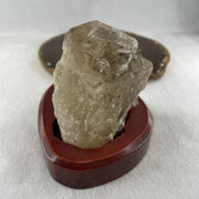 Natural Smoky Quartz Rough Irregular Shape Display in Wooden Stand 483.64g 99.3 by 83.1 by 91.0mm - Huangs Jadeite and Jewelry Pte Ltd