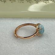 Natural Larimar in S925 Silver Rose Gold Color Ring (Adjustable Size) 2.29g 10.0 by 7.9 by 5.5mm - Huangs Jadeite and Jewelry Pte Ltd