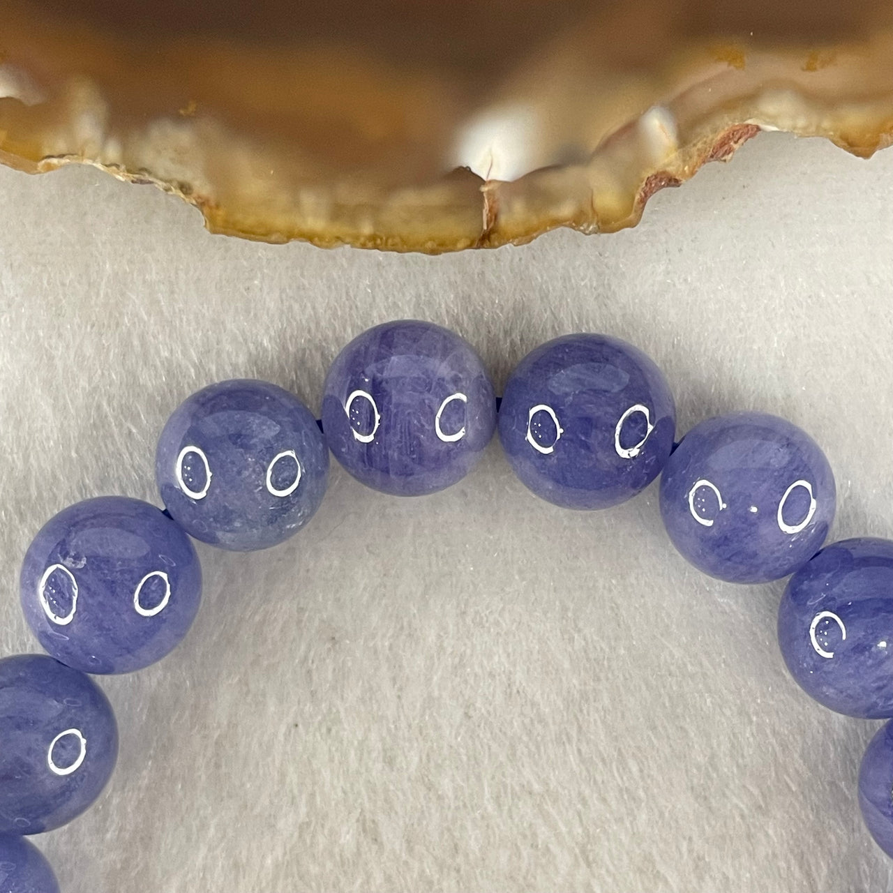 Above Average Grade Natural Blue Tanzanite Beads Bracelet 34.61g 15.5cm 10.2mm 19 Beads - Huangs Jadeite and Jewelry Pte Ltd