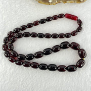 Natural Blood Red Amber Beads Bracelet 天然血珀手链 27.99g 48cm 7.3-11.5mm 43 Beads - Huangs Jadeite and Jewelry Pte Ltd