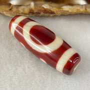 Natural Powerful Tibetan Old Oily Red White Agate One Eye Water Element Dzi Bead Heavenly Master (Tian Zhu) 一眼水元素天珠 10.07g 37.8 by 10.93g 37.8 by 13.7mm - Huangs Jadeite and Jewelry Pte Ltd