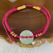 Type A Blueish Green Jadeite Ping An Kou Donut In String Bracelet 2.38g 16.4 by 4.6mm - Huangs Jadeite and Jewelry Pte Ltd