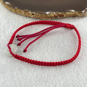 Type A Natural White Jadeite Ping An Kou Donut In String Bracelet4.18g 14.4 by 5.8mm - Huangs Jadeite and Jewelry Pte Ltd