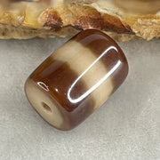 Natural Powerful Tibetan Old Oily Agate One Line Dzi Bead Heavenly Master (Tian Zhu) 2.44g 13.3 by 10.1mm - Huangs Jadeite and Jewelry Pte Ltd