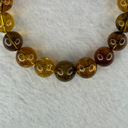 Natural Amber Bracelet 天然琥珀手链 9.75g 15.5cm 10.5mm 19 Beads - Huangs Jadeite and Jewelry Pte Ltd