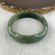 Type A Natural Oily Green Jadeite Oval Bangle 38.02g Inner Diameter 57.8mm 13.0 by 6.1mm (Very Slight Internal Lines) - Huangs Jadeite and Jewelry Pte Ltd