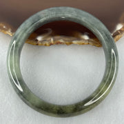 Type A Blueish Green Wuji Grey and Brown Patch Jadeite Bangle Internal Diameter 58.7mm by 73.24g 14.8 by 8.9mm (Very Slight Internal Lines and Very Slight External Roughs) - Huangs Jadeite and Jewelry Pte Ltd