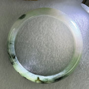 Type A Semi Icy Light Green Lavender with Moss Green Piao Hua Jadeite Bangle Internal Diameter 52.5mm 49.42g 14.0 by 7.2mm (Very Slight Internal Lines) - Huangs Jadeite and Jewelry Pte Ltd