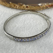 Natural Blue Topaz With Crystals in S925 Sliver Bracelet 12.96g 6.1 by 3.3mm - Huangs Jadeite and Jewelry Pte Ltd