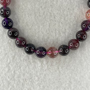 Very Very Good Grade Certified Natural Blackcurrant Super 7 Beads Bracelet | (21.59g | 17.5cm | 8.8mm x 24 Beads | "Seven Sacred Minerals" Intuition & Abundance Anchor, Feng Shui High-Vibration Power Bracelet) - Huangs Jadeite and Jewelry Pte Ltd