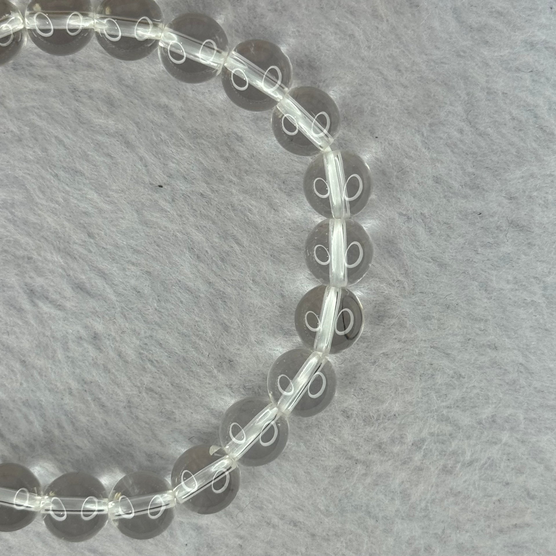 Natural Clear Quartz Bracelet 天然白水晶手链 18.62g 16.5cm 8.4mm 24 Beads - Huangs Jadeite and Jewelry Pte Ltd