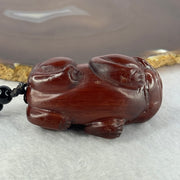 Natural African Rosewood Pixiu Handplay 天然非洲紫檀貔貅手把件 53.34g 60.7 by 35.3 by 36.6mm - Huangs Jadeite and Jewelry Pte Ltd