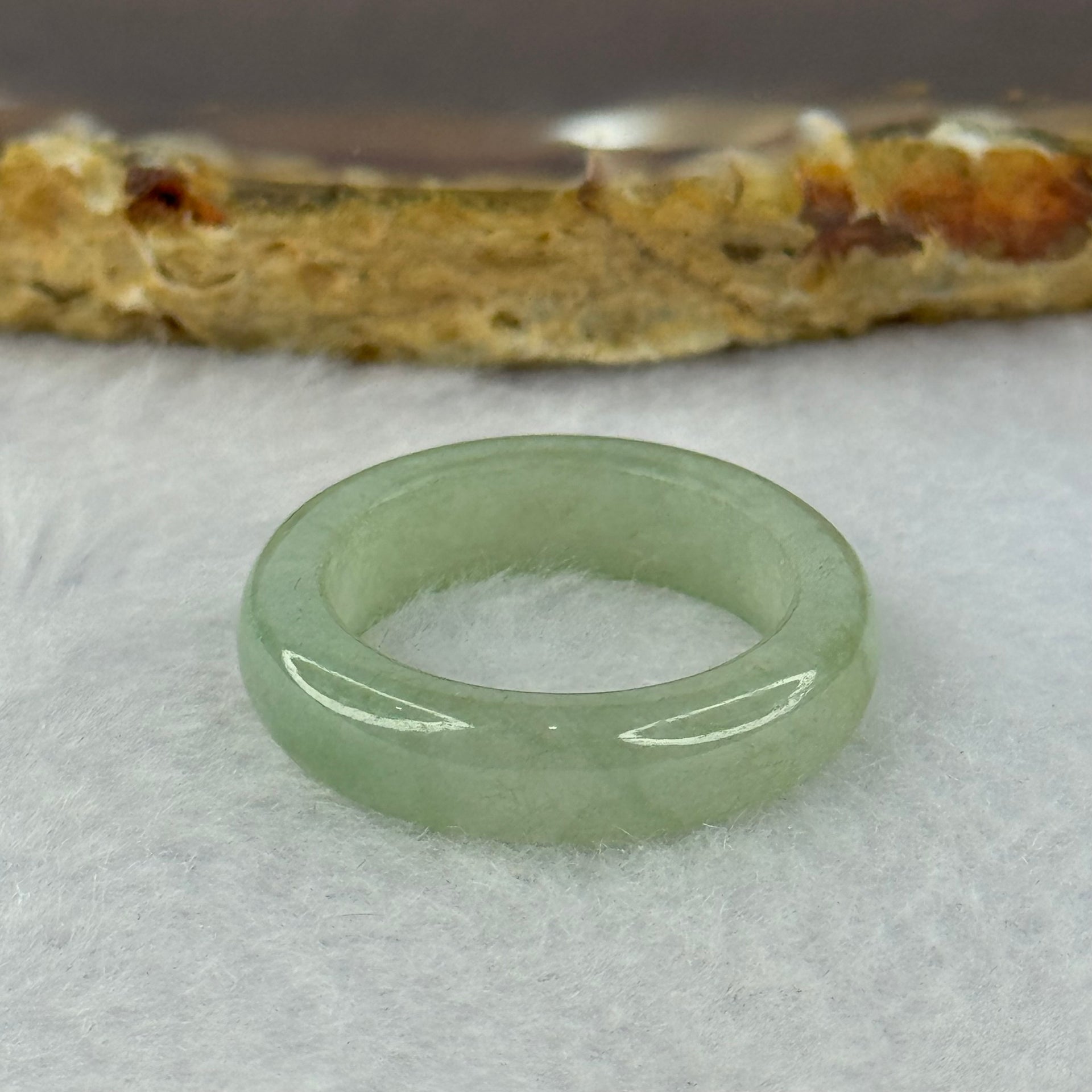 Type A Green Jadeite Ring 3.65g 5.8 by 3.8mm US7.25 HK16 - Huangs Jadeite and Jewelry Pte Ltd