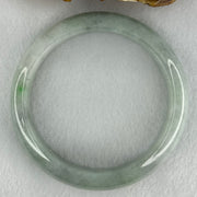 Type A Light Blueish Green Jadeite Bangle Internal Diameter 58.2mm 66.76g 14.3 by 8.9mm (Slight Internal Lines) - Huangs Jadeite and Jewelry Pte Ltd