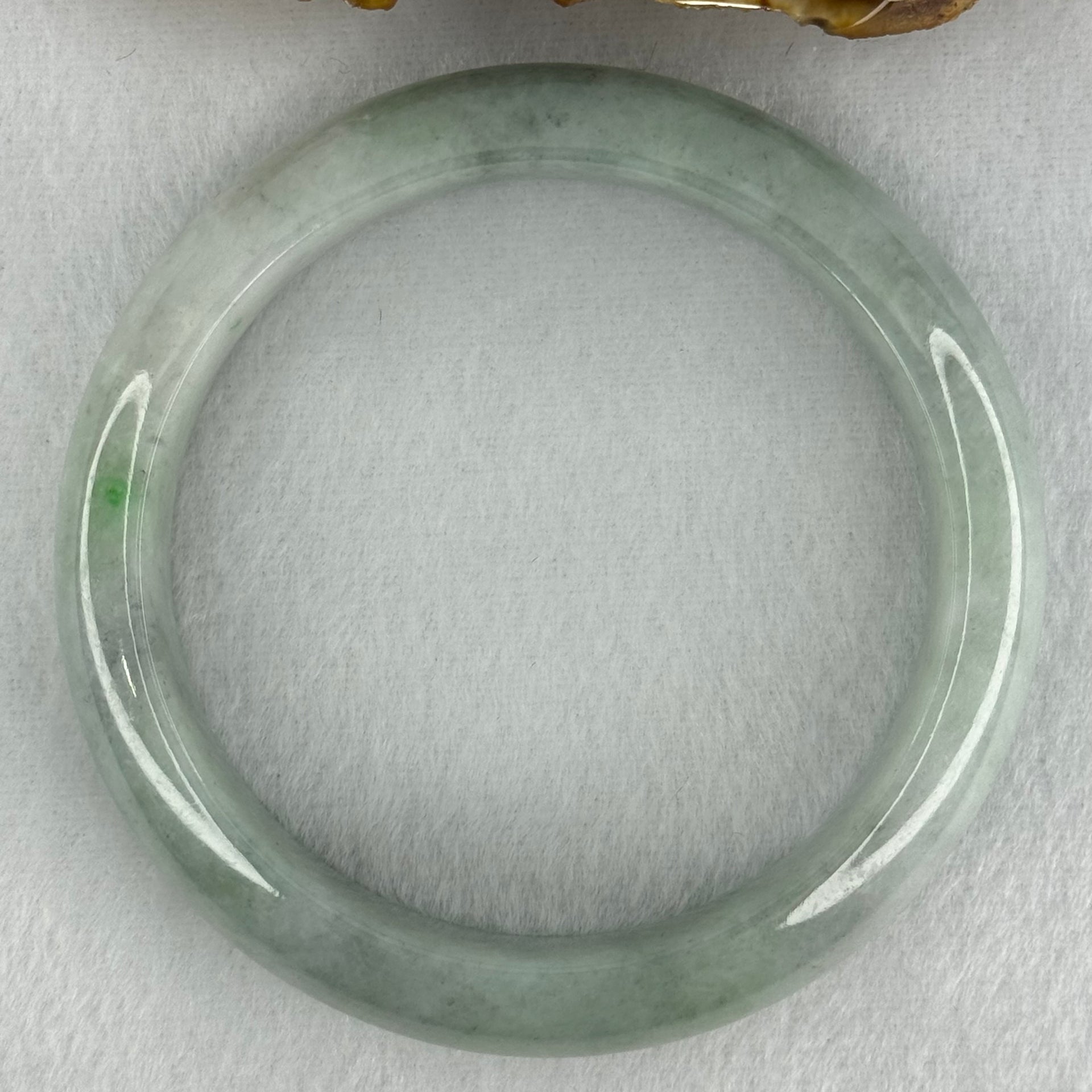 Type A Light Blueish Green Jadeite Bangle Internal Diameter 58.2mm 66.76g 14.3 by 8.9mm (Slight Internal Lines) - Huangs Jadeite and Jewelry Pte Ltd
