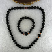 Very Very Good Grade Opaque Natural Dark Matt Black Amber Beads Jewelry Set Total Weight 42.60g Bracelet 16.5cm 10.1mm 17 Beads 13.6mm 1 Bead, Necklace 10.5mm 43 Beads 12.5mm 1 Bead - Huangs Jadeite and Jewelry Pte Ltd