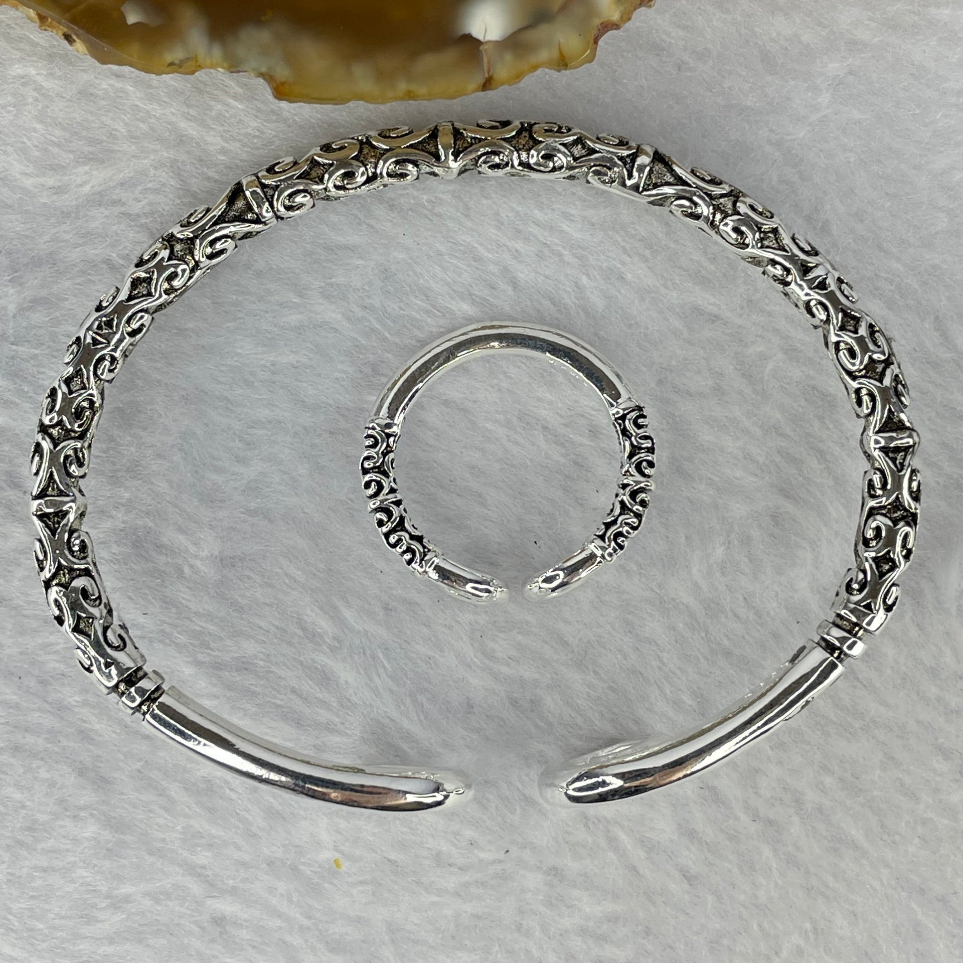 925 Sliver in Sliver Colour Monkey God/King Tightening Curse Bracelet and Ring Set 21.78g 13.6 by 5.4 mm / 3.39g 8.1 by 2.8 mm - Huangs Jadeite and Jewelry Pte Ltd