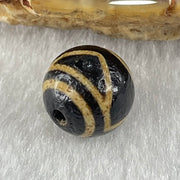 Natural Powerful Tibetan Old Oily Agate 1 Eye with Mountain Support Dzi Bead Heavenly Master (Tian Zhu) 一眼天诛 1.45g 10.3 by 10.3mm - Huangs Jadeite and Jewelry Pte Ltd