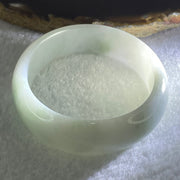 Type A Faint Lavender Green Jadeite Oval Bangle 45.43g Internal Diameter 55.8mm 15.8 by 6.3mm (Internal Lines) - Huangs Jadeite and Jewelry Pte Ltd