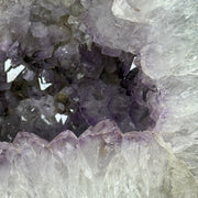 Natural Triangular Shape Amethyst Cave with Wooden Display 12,879.2g 285.0 by 240.0 by 300.0mm - Huangs Jadeite and Jewelry Pte Ltd