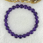 Very Good Grade Natural Amethyst Bracelet 18.35g 16cm 8.4mm 24 Beads - Huangs Jadeite and Jewelry Pte Ltd