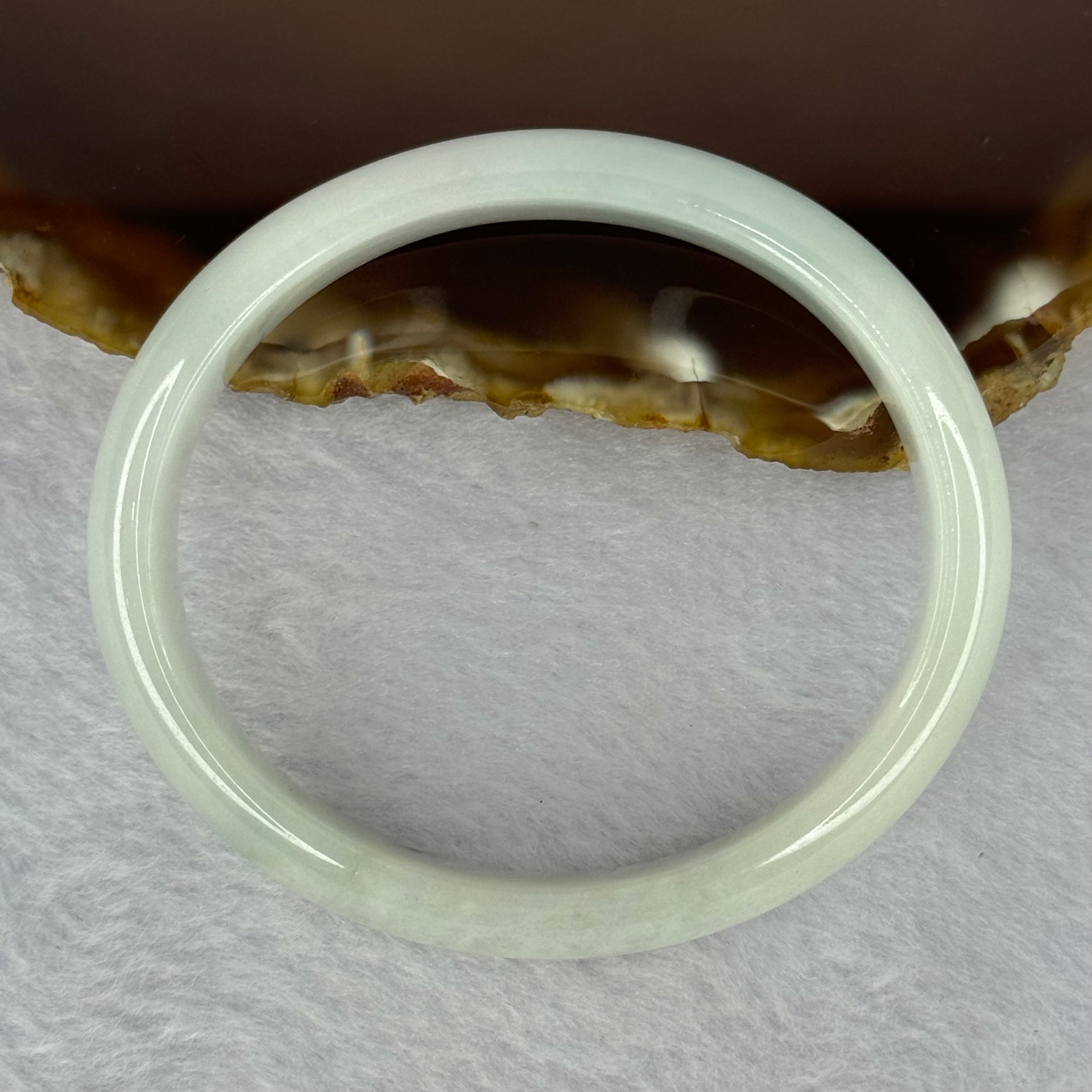 Type A Sky Blue Jadeite Oval Bangle 34.39g Internal Diameter 53.7mm 12.5 by 6.2mm (Slight External Line) - Huangs Jadeite and Jewelry Pte Ltd