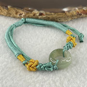 Type A Blueish Green Jadeite Ping An Kou String Bracelet 2.96g 15.1 by 6.1mm - Huangs Jadeite and Jewelry Pte Ltd