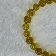 Natural Yellow Amber Beads Bracelet 6.18g 17cm 7.6mm 27 Beads - Huangs Jadeite and Jewelry Pte Ltd