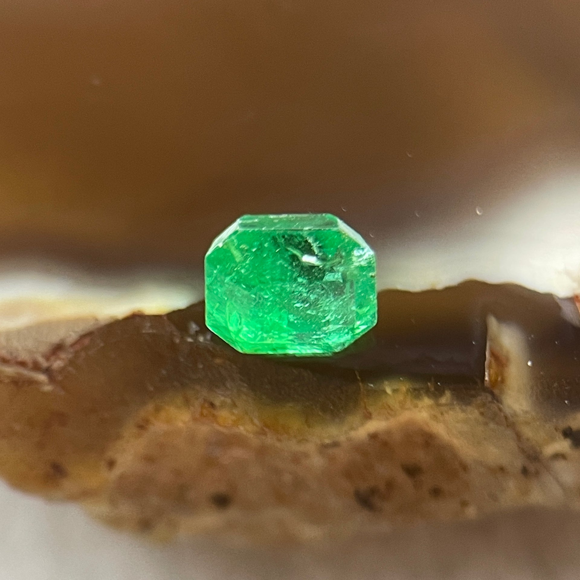 Natural Colombia Vivid Green Emerald (Beryl) Cut-Cornered Rectangular Step cut 0.47ct 4.6 by 4.2 by 3.3mm - Huangs Jadeite and Jewelry Pte Ltd